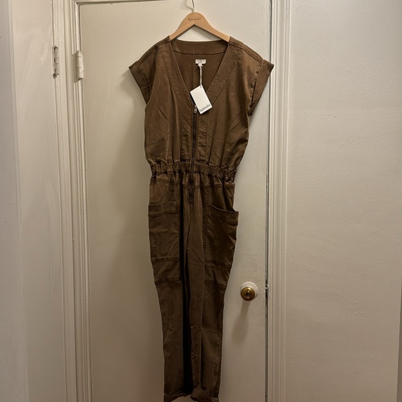 MARY LAWLESS LEE X SPLENDID utility jumpsuit | brown | Small | NWT | RUNS LARGE - Picture 4 of 9